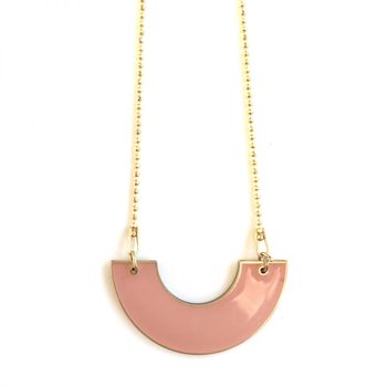 Enamel necklace pink