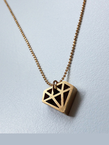 3D-print ketting Diamond gold