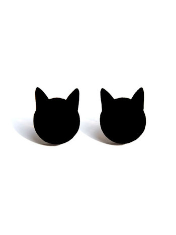 Kleine zwarte "CatWalk" oorbellen