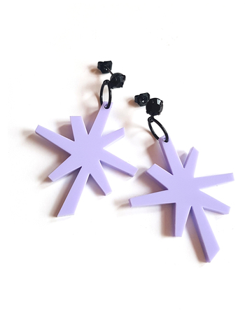 Vintage star earrings -lilac