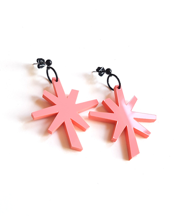 Vintage star earrings -pastel roze